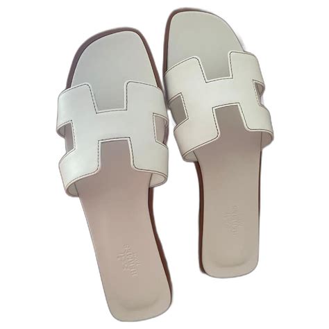 witte hermes slippers|hermes slippers for women.